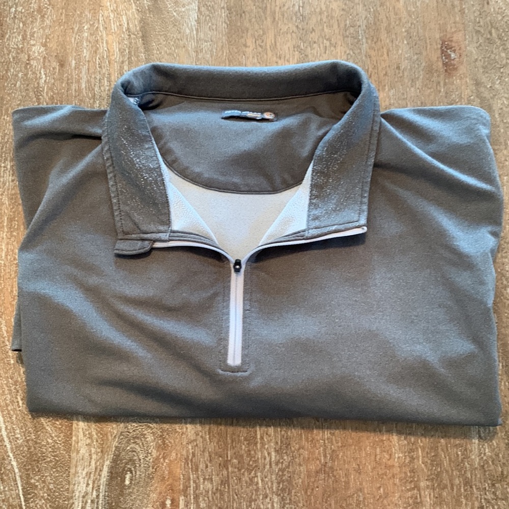 XXL Peter Millar Wicking Gray 1/4 Zip Long Sleeve Pullover